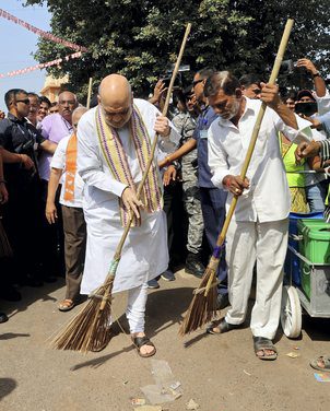 “SWACHHATA HI SEVA” THE MANTRA OF GANDHIJI IMPLEMENTED BY PM MODI-SHAH