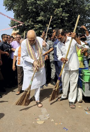 “SWACHHATA HI SEVA” THE MANTRA OF GANDHIJI IMPLEMENTED BY PM MODI-SHAH